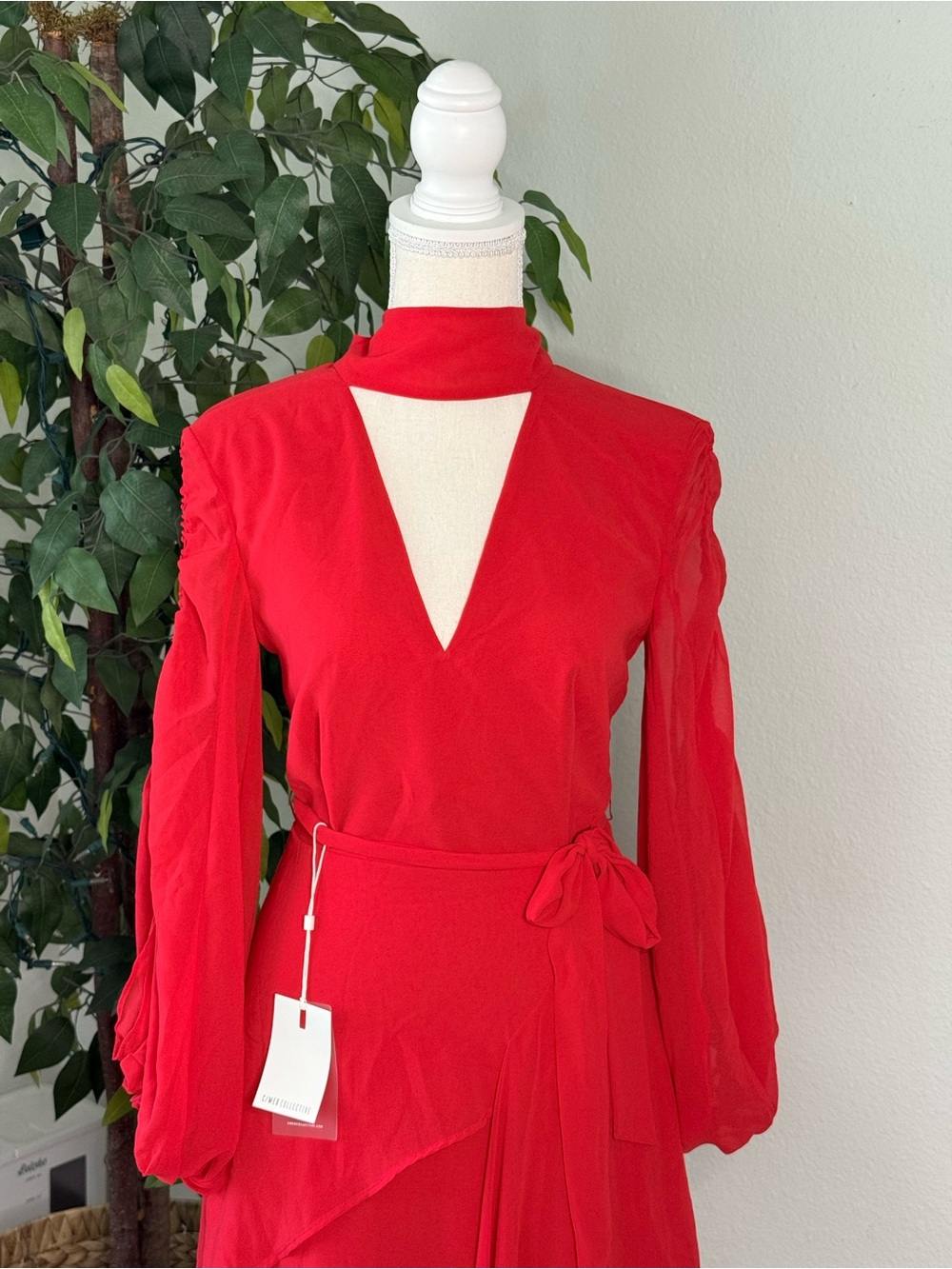 NWT REVOLVE C/MEO Collective Heart Breaker Maxi Dress Red Size XS - Picture 8 of 12
